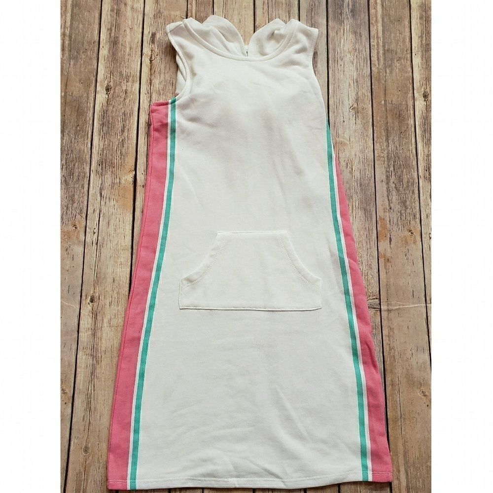 Love, fire Sleeveless Junior's White Hoodie Dress